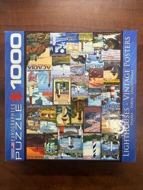 NEW 1000 pc Puzzle Eurographics Lighthouses Vintage Posters 19 1/4" x 26 5/8"
